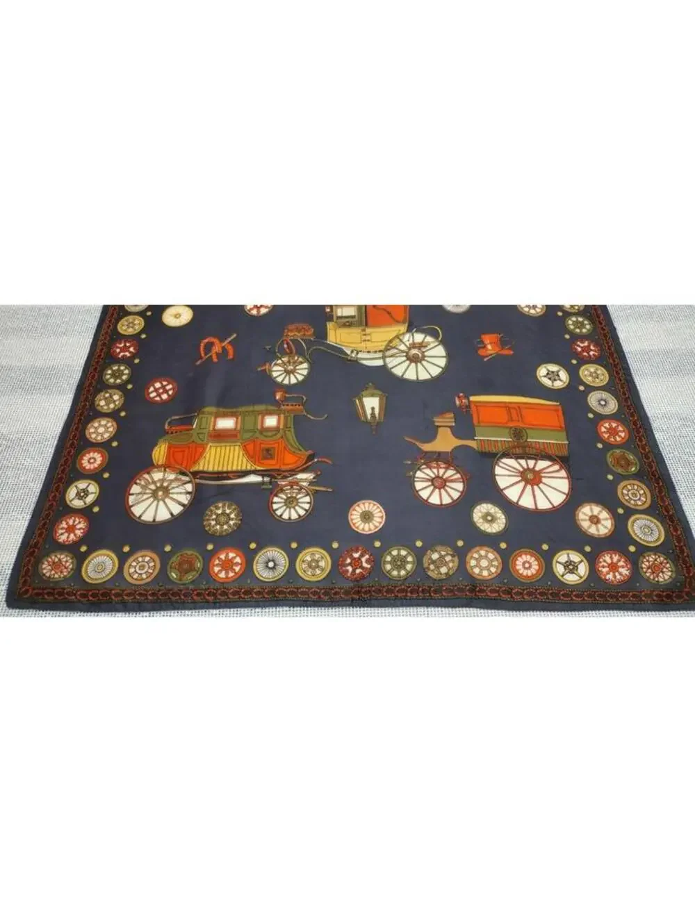 60s Lilly D'or Men's Scarf Carriages Acetate MCM Menswear Dandy Victorian Wheels